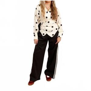 NEW INA FASHION spot on wrap long sleeve top in white